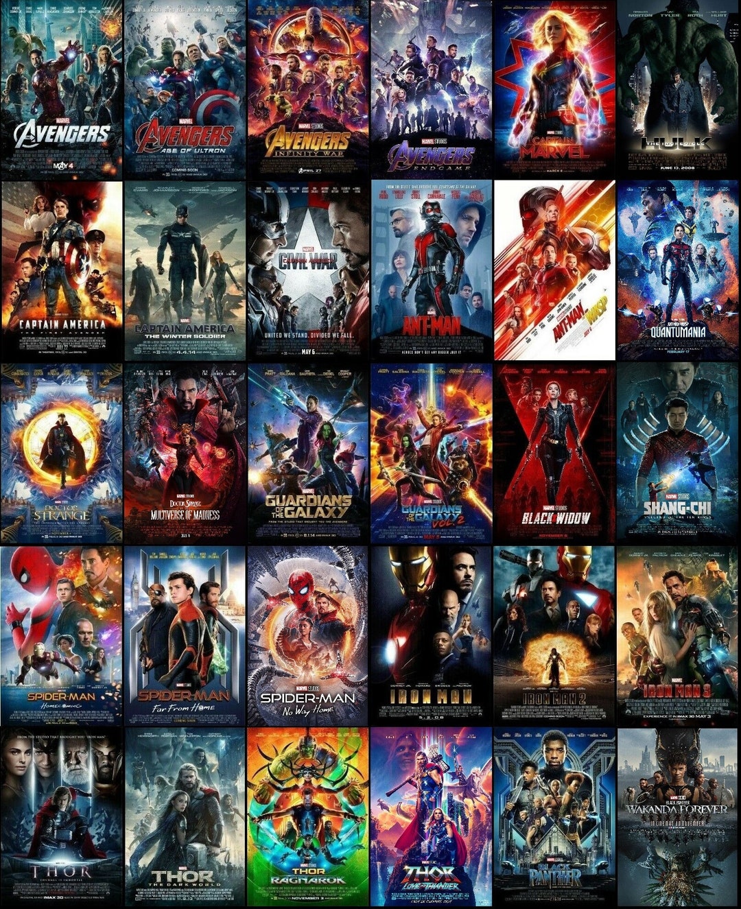 The Marvel movie covers all in one image