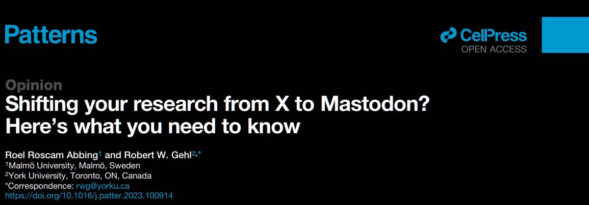 Roscam Abbing and Gehl's article 'shifting your research to X?'