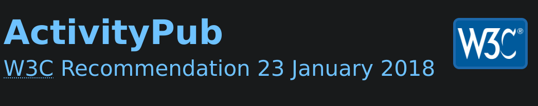 A screenshot of the ActivityPub spec on w3c site