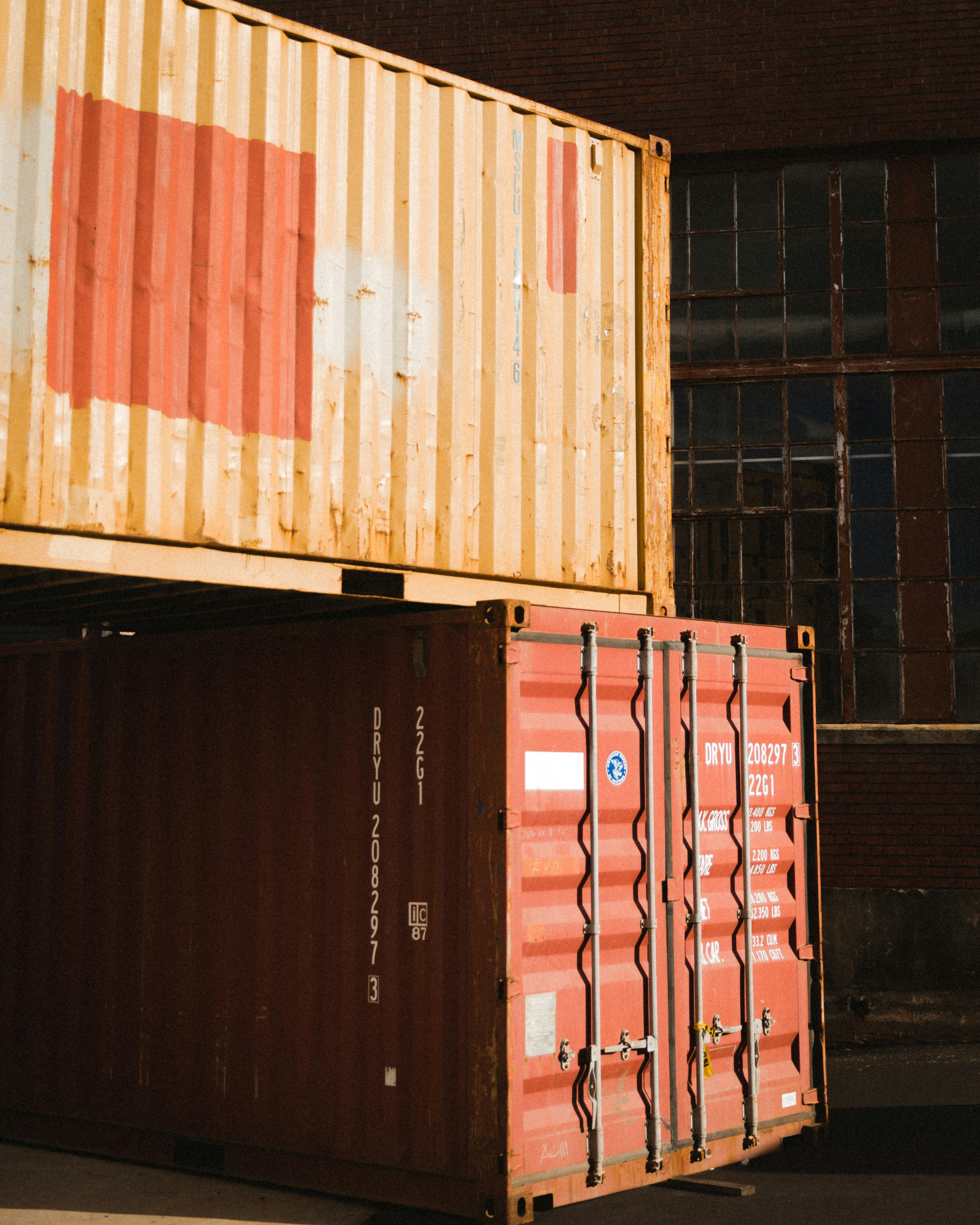 a stack of shipping containers