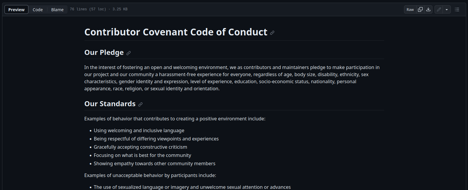 A github version of the contributor covenant