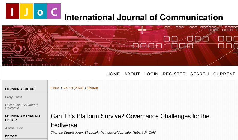 'Can this platform survive?' article by Struett et al